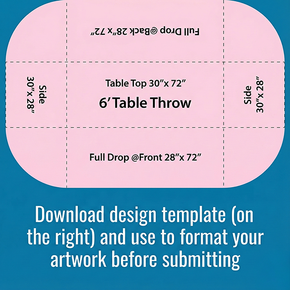 6 ft. Table Throw Diagram